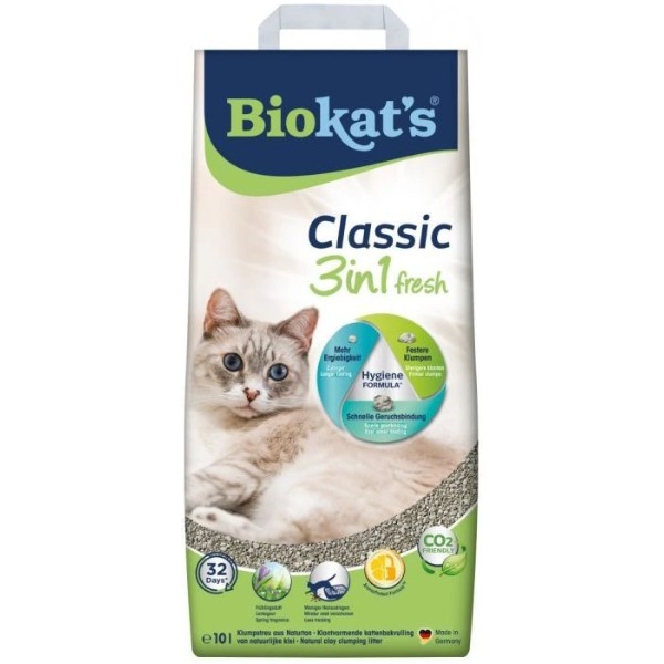Фото - Наполнитель бентонитовый Biokat's Classic Fresh 3in1 0,1 – 5мм 10 л (4002064614212)