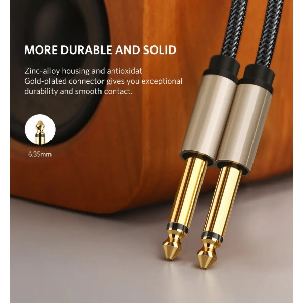 Фото - Кабель 3.5 мм - 3.5 мм UGREEN AV128 6.35mm Male to 6.35mm Male Cable 2m Gray (10638)