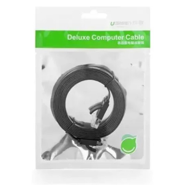 Фото - Кабель патч-корд UGREEN Cat 6 U/UTP Lan Flat Cable 3m Black (50175)