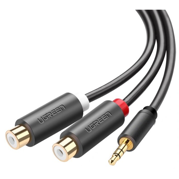 Фото - Кабель 3.5 мм - 3.5 мм UGREEN AV109 3.5mm Male to 2RCA Female Cable 25cm Gray (10547)