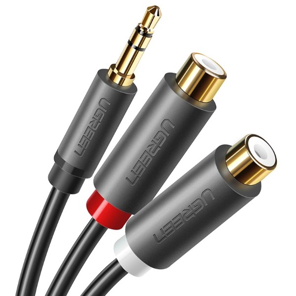 Фото - Кабель 3.5 мм - 3.5 мм UGREEN AV109 3.5mm Male to 2RCA Female Cable 25cm Gray (10547)