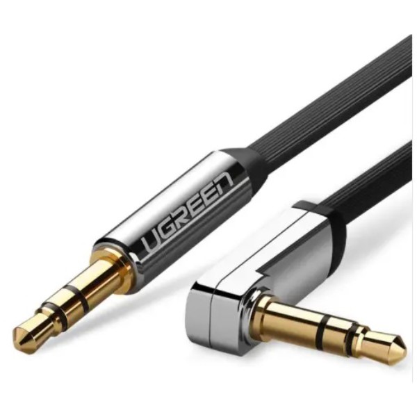 Фото - Кабель 3.5 мм - 3.5 мм UGREEN AV119 3.5mm Male to 3.5mm Male Straight to angle flat Cable  2m Black (10599)