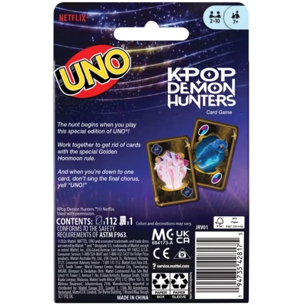 Фото - Настольная игра (8+) UNO KPop Demon Hunters (JRV01)