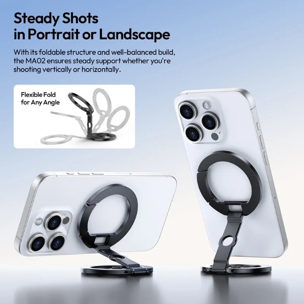 Фото - Підставка для мобільного пристрою Ulanzi MA02 MagLock Dual Magnetic Phone Stand Black (M067)