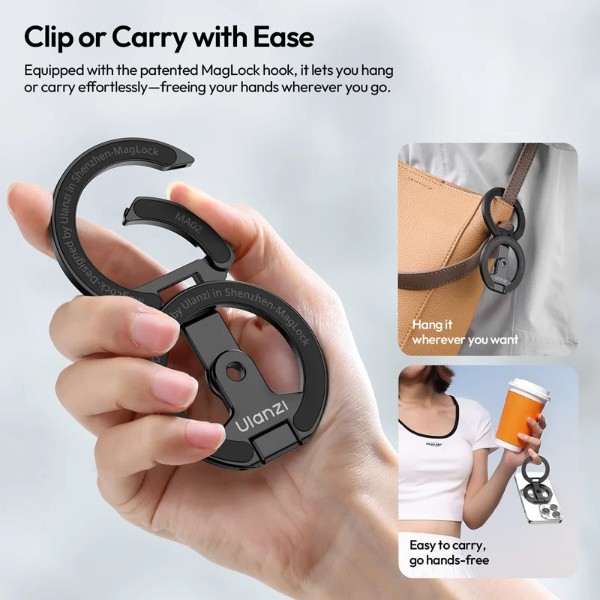 Фото - Підставка для мобільного пристрою Ulanzi MA02 MagLock Dual Magnetic Phone Stand Black (M067)
