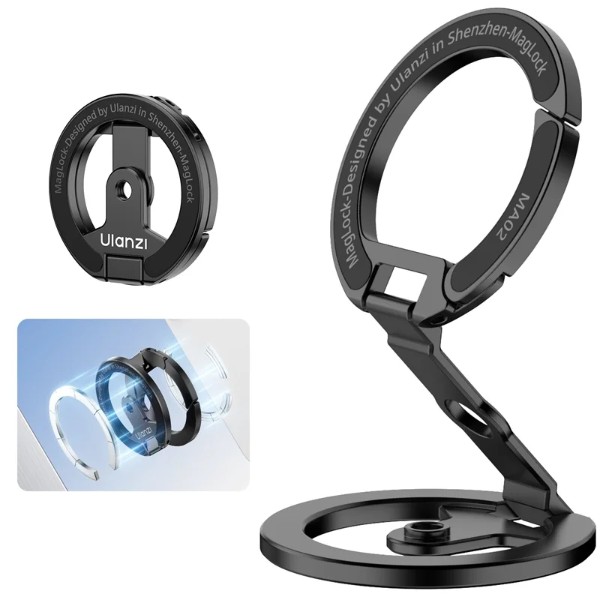 Фото - Підставка для мобільного пристрою Ulanzi MA02 MagLock Dual Magnetic Phone Stand Black (M067)