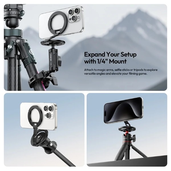 Фото - Підставка для мобільного пристрою Ulanzi MA02 MagLock Dual Magnetic Phone Stand Black (M067)