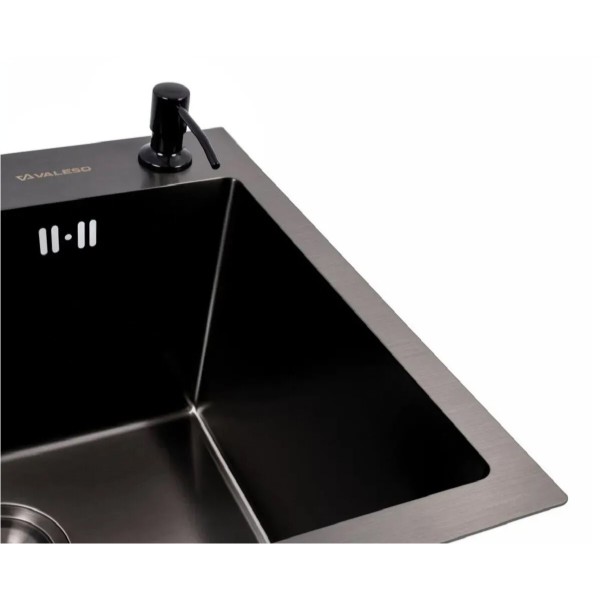 Фото - Мийка кухонна VALESO 50х40 PVD Black Handmade (3,0/1,0)