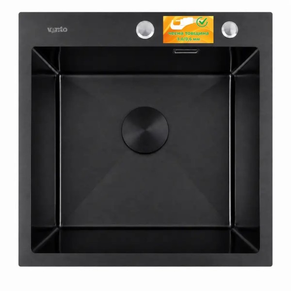 Фото - Мойка кухонная Ventolux HMKS 5050 PVD BKS MC DECOR 3/0,6