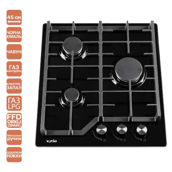 Фото - Варочная панель газовая Ventolux HG 430 L7 CS (BK)