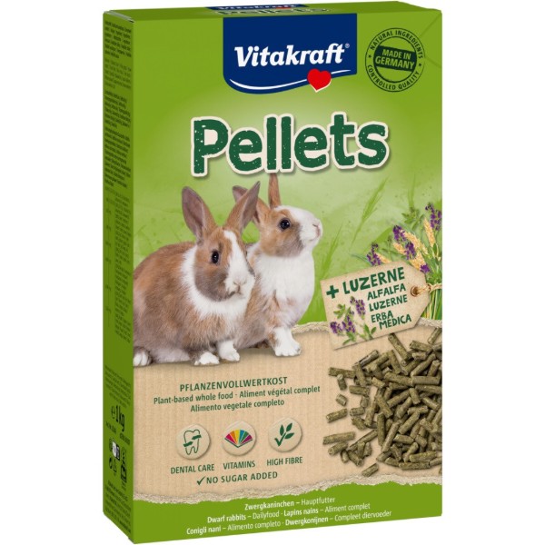 Фото - Корм для гризунів Vitakraft Pellets для декоративних кроликів 1 кг (4008239252463)
