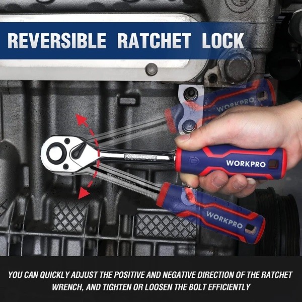 Фото - Ключ-трiскачка WORKPRO 3/8" 72Т CR-V PRO (WP271011)