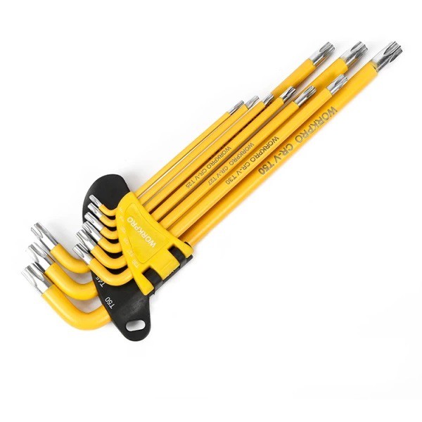 Фото - Набір шестигранних ключів WORKPRO TORX CR-V PRO PLUS 9 шт. (WP222008)
