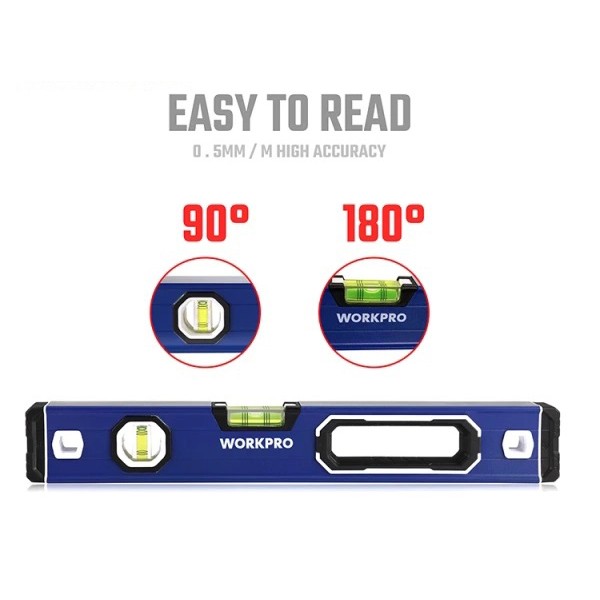Фото - Уровень WORKPRO 400 мм 0.5 мм PRO PLUS (WP262019)