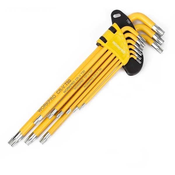 Фото - Набір шестигранних ключів WORKPRO TORX CR-V PRO PLUS 9 шт. (WP222008)