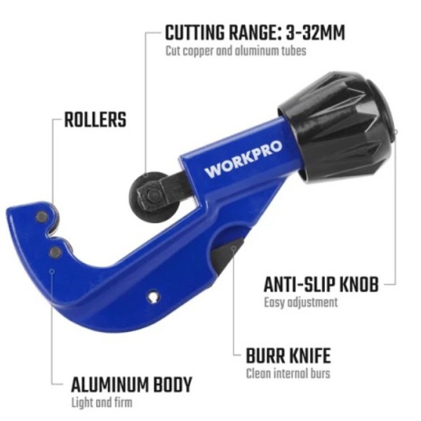 Фото - Труборiз WORKPRO 3-32 мм (1/8 to 1-1/4") PRO (WP301005)