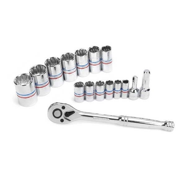 Фото - Набор торцевых головок WORKPRO 1/4"+3/8" PRO 16 шт. (W003048) Фото - Набор торцевых головок WORKPRO 1/4"+3/8" PRO 16 шт. (W003048)