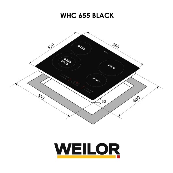 Фото - Варильна поверхня електрична Weilor WHC 655 BLACK