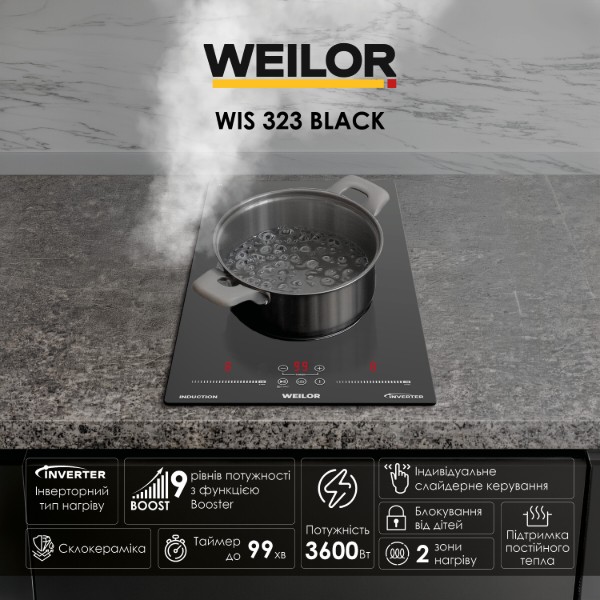 Фото - Варильна поверхня Domino Weilor WIS 323 BLACK