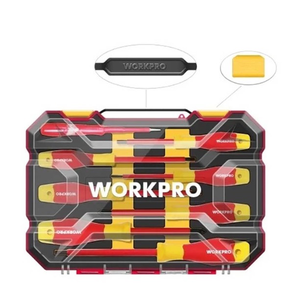 Фото - Набор отверток WORKPRO EN/IEC 60900 10000V PRO PLUS 8 пр. (WP204700)