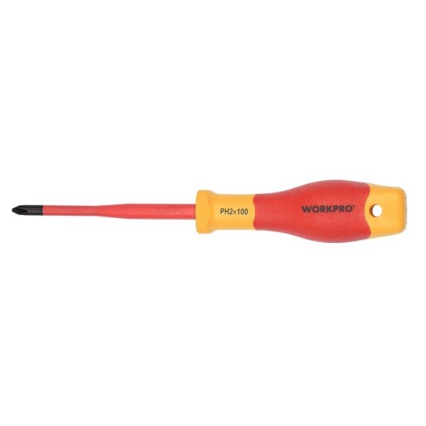 Фото - Викрутка WORKPRO PH2x100мм EN/IEC 60900 10000V PRO PLUS (WP341009)