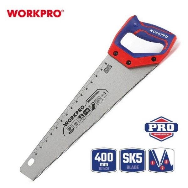 Фото - Ножовка WORKPRO 400 мм 7TPI SK5 PRO (WP215005)