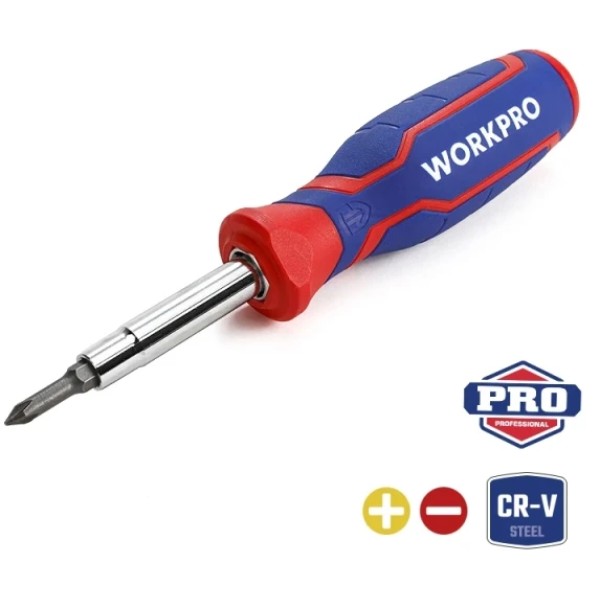 Фото - Викрутка зі змінними бітами WORKPRO 6 в 1 CR-V PRO (WP221046)