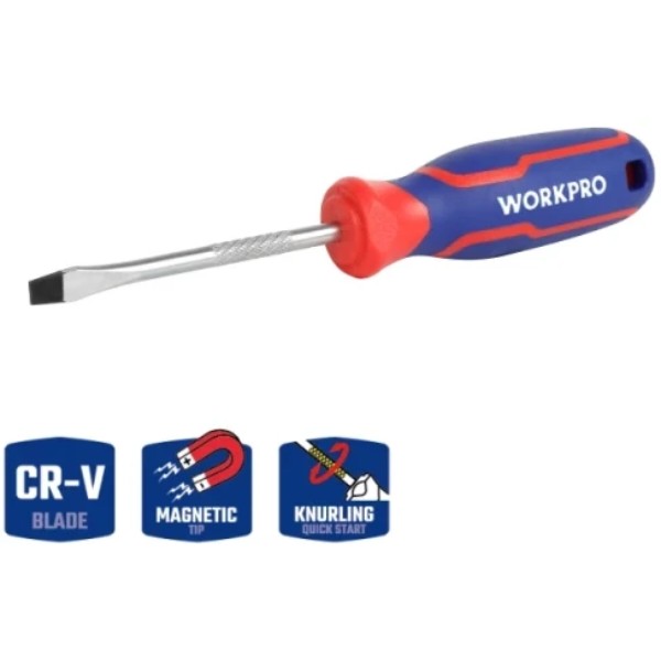 Фото - Отвертка WORKPRO SL4x100мм CR-V PRO (WP221014)
