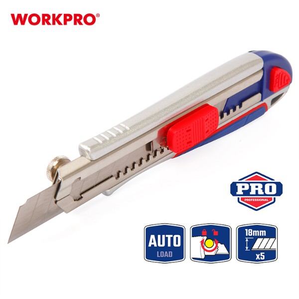 Фото - Нож строительный WORKPRO 18 мм PRO PLUS (WP212017)