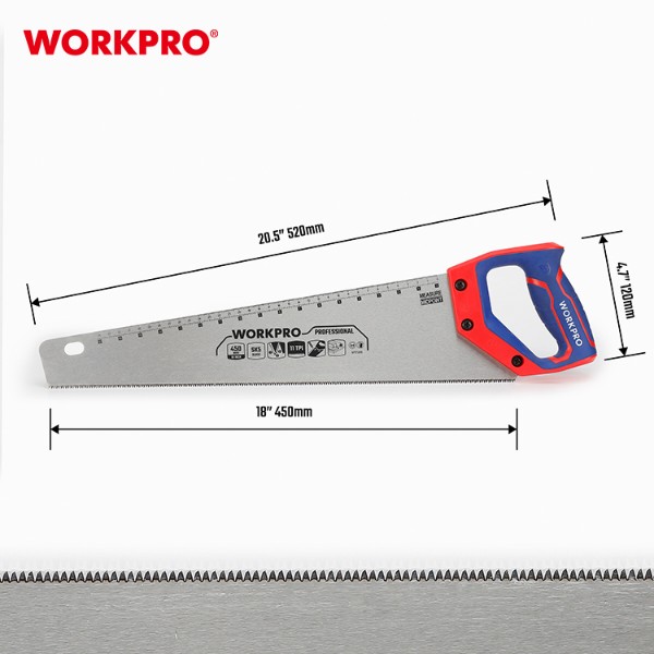 Фото - Ножівка WORKPRO 450 мм 11TPI SK5 PRO (WP215010)