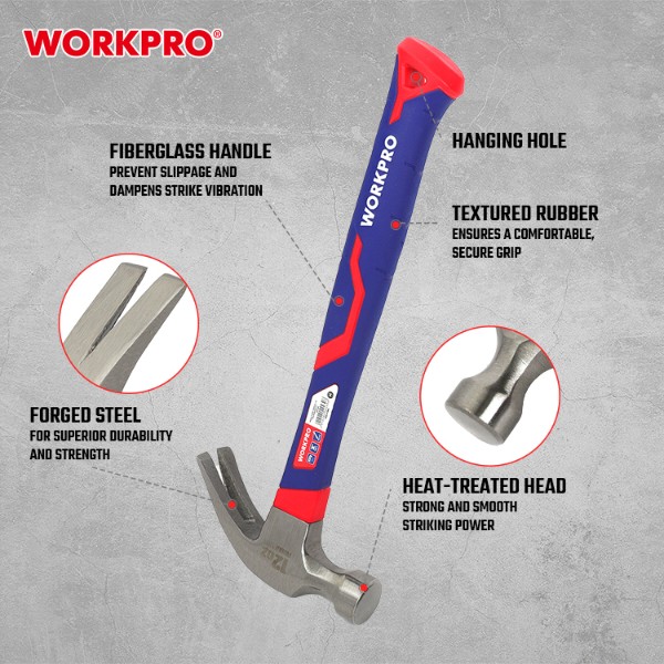 Фото - Молоток WORKPRO 450г PRO (WP241011)