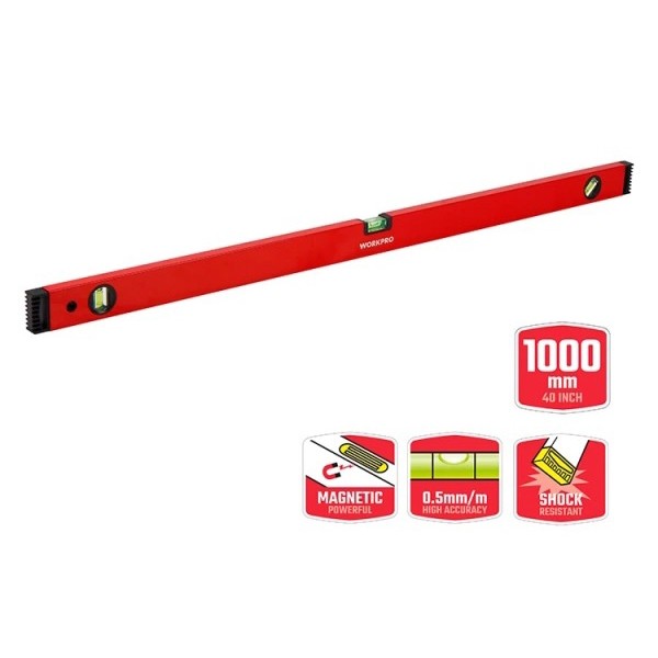 Фото - Уровень WORKPRO 1000 мм 0.5 мм PRO (WP262013)