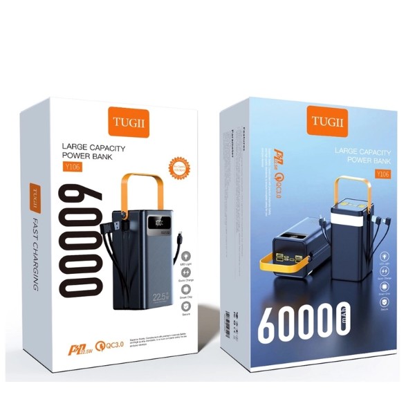 Фото - Батарея мобільна WUW PD22.5W quick charge 60000mAh Black (TUGII-Y106)
