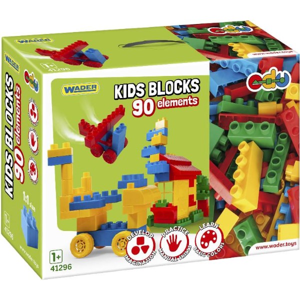 Фото - Пластиковий конструктор для малюків Wader Kids Blocks 90 ел. (41296)