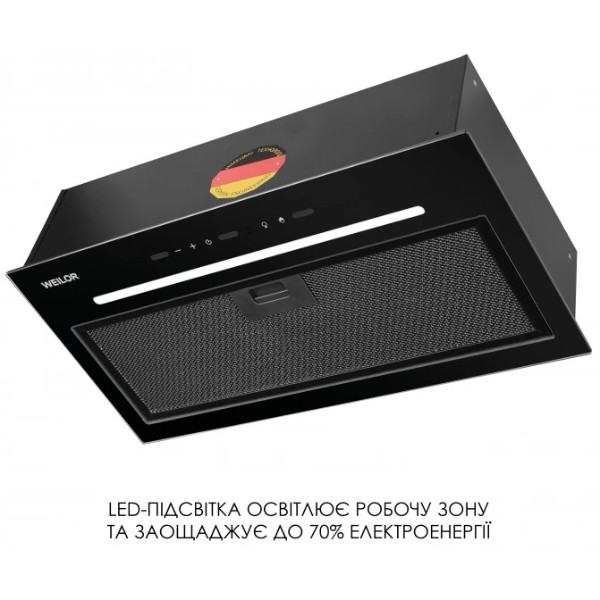 Фото - Витяжка вбудована Weilor LUNA WBG 55 BLACK SILENCE