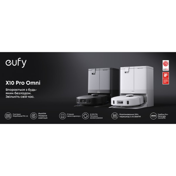 Фото - Робот-пилосос миючий EUFY X10 Pro Omni Black (T2351G11)
