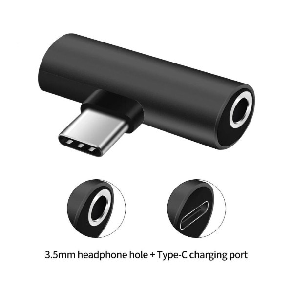 Фото - Перехідник аудіо XOKO USB Type-C - AUX mini jack 3.5 мм 2 в 1 Black (AC-205-BK)
