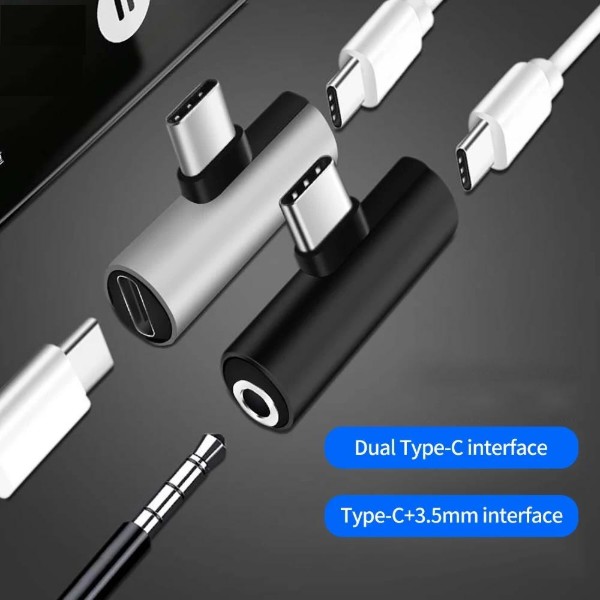 Фото - Перехідник аудіо XOKO USB Type-C - AUX mini jack 3.5 мм 2 в 1 Black (AC-205-BK)