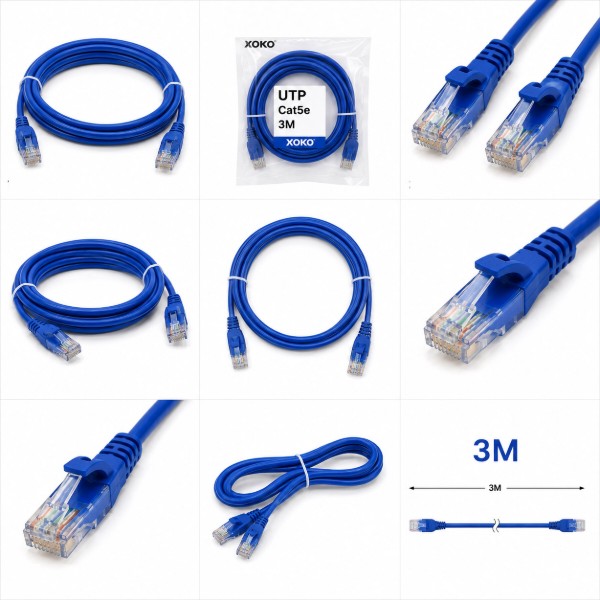 Фото - Кабель патч-корд XOKO UTP Cat5e Lan 3 м Blue (XK-UTP-Cat5e-3-BL)