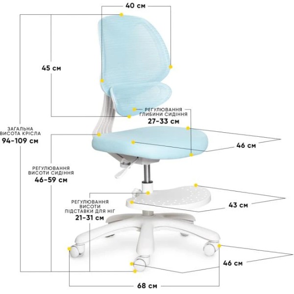 Фото - Кресло детское Evo-kids Sirius Air Blue (Y-605 KBL)