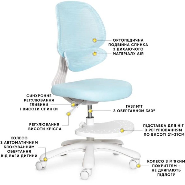 Фото - Кресло детское Evo-kids Sirius Air Blue (Y-605 KBL)