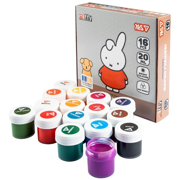 Фото - Краски YES Miffy 16 цв. 20 мл (230447)