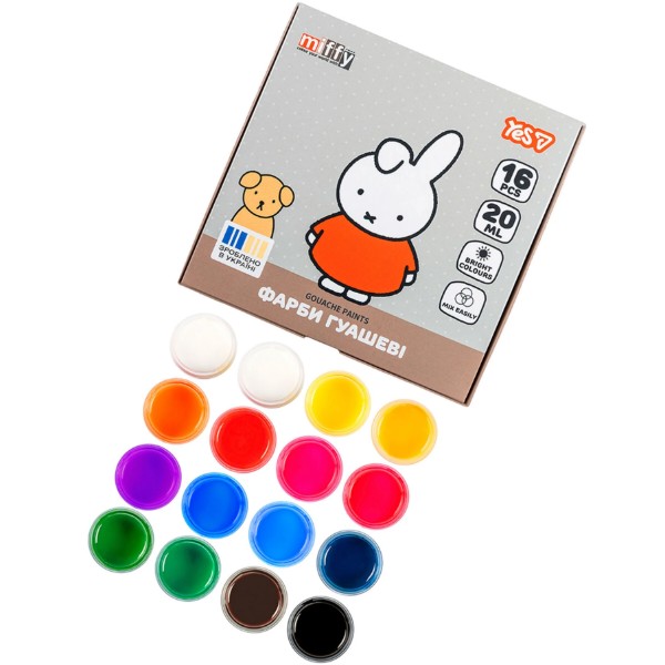 Фото - Краски YES Miffy 16 цв. 20 мл (230447)