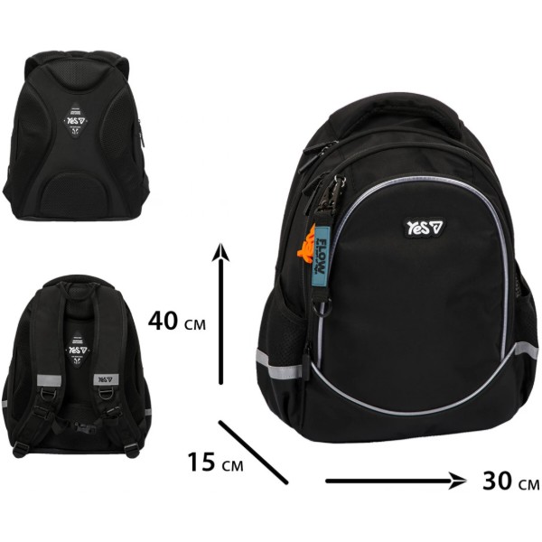 Фото - Рюкзак школьный YES S-116М Just Black (550377)