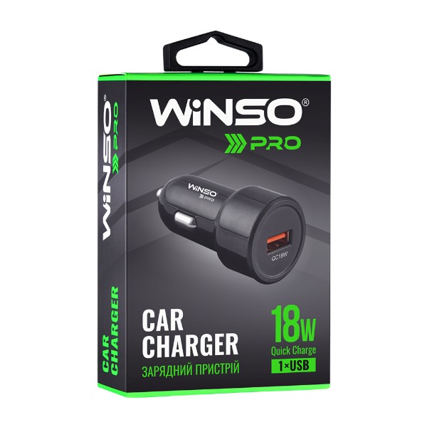 Фото - Автомобільний зарядний пристрій Winso PRO QC18W USB-A (222018)