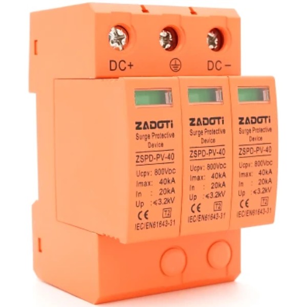 Фото - Автомат захисту від сплесків напруги ZADOTI LKTD2 - 40F (ZSPD-PV-40-800V-3P)