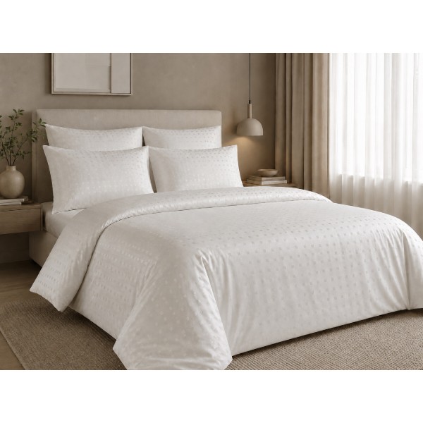 Фото - Комплект постельного белья Zastelli White/кубики Жаккард 2х150х215 Белый (16413)