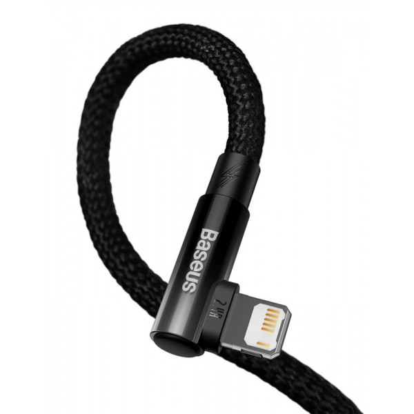 Фото - Кабель синхронізації даних Baseus MVP 2 Elbow-shaped USB to Lightning 2.4A 2 m Black (CAVP000101)