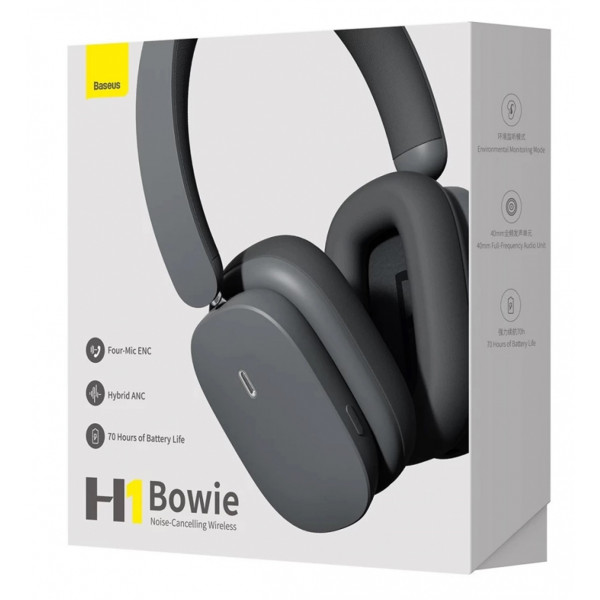 Фото - Навушники повнорозмірні бездротові Baseus Bowie H1 Gray (NGTW230013)