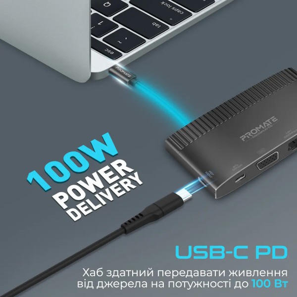 Фото - Хаб USB Promate Mediahub-c6 Black